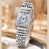 Sanda Women’s Classic Square Quartz Watch – Stainless Steel Strap, Semi-Waterproof Watch