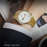 PRECIOUS DUKE Men’s Stainless Steel Quartz Watch – Luminous Dial, Calendar, Sport Style