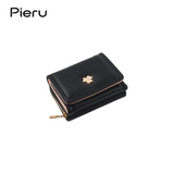 PIERU Women’s Trifold Coin Purse – Korean Style Short Wallet with Zipper