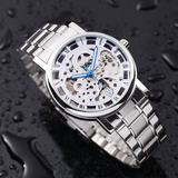 T-Winner Men’s Skeleton Automatic Mechanical Watch – Stainless Steel Fashion Timepiece