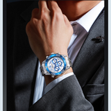 SANDA Men’s Stainless Steel Quartz Watch – Business Analog Wristwatch with Luminous Hands & Small Seconds