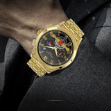 PRECIOUS DUKE Men’s Skeleton Business Watch – Luminous Quartz with Calendar