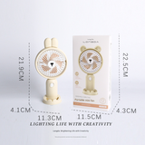 Portable USB Desk Fan – Mini Cartoon Handheld Cooling Fan with Rechargeable USB Charging, Quiet Desktop Air Fan for Students & Travel