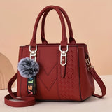 Women's Tote Bag With Pom-Pom Charm