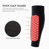 Breathable Calf Compression Sleeves – Honeycomb Anti-Collision Sports Socks for Football, Basketball & Cycling