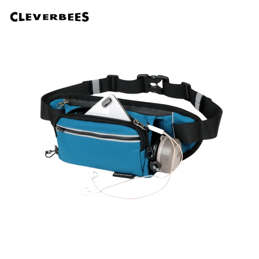 CLEVER BEES Large-Capacity Sport Fanny Pack – Custom Waist Belt Bag for Running & Travel
