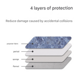 Blue Stone Marble Waterproof Laptop Bag – Fits 13" to 15" – Briefcase Style with Front Pocket