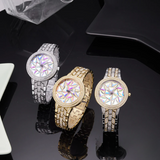 BELBI Women's Diamond Quartz Watch – Full Diamond Dial, Luminous Hands, Waterproof