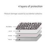 Leopard Print Laptop Sleeve – Shockproof PU Case for MacBook, Dell, Lenovo & More