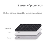 Diamond-Quilted Black PU Laptop Bag – Shock‑Resistant 13‑15″ Briefcase