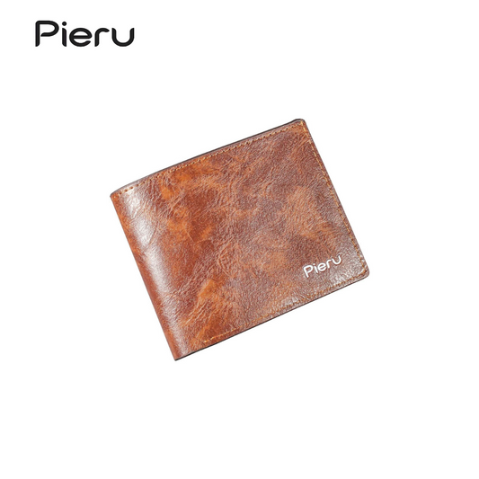 PIERU Men's Bifold Coin Wallet – PU Leather Card Holder | Street Style