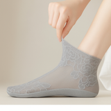 Women’s Lace Cotton Socks – Breathable Floral Short Anklets, Quick-Dry & Sweat-Absorbent