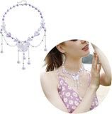 Butterfly Pearl Choker Necklace – Trendy Beaded Clavicle Chain for Women