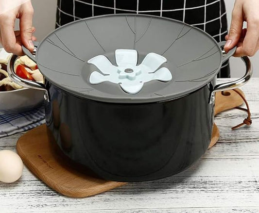 Silicone Pot Lid Cover – Flower-Shaped Anti-Overflow Rotating Fresh-Keeping Kitchen Lid