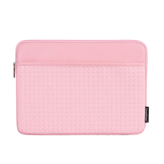Woven Textured Laptop Sleeve – Shock-Resistant PU Case (11"-15" Inches)