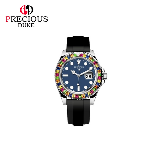 PRECIOUS DUKE Unisex Quartz Leisure Watch – Silicone Strap, Calendar Display