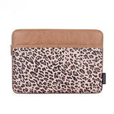 Leopard Print Laptop Sleeve – Waterproof PU Case for MacBook & More (11–15 Inch)