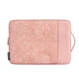 PU Leather Laptop Sleeve with Front Pocket – Fits 11"–15" – Floral Embossed