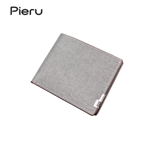 Pieru Men’s Denim Wallet – Slim Bifold Casual Street Style, Coin Pocket & Card Holder