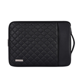 Black Quilted Laptop Bag 11–15" – PU Shock-Resistant Sleeve for Dell & More