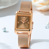 Sanda Women’s Mesh Quartz Watch – Waterproof Small Dial Casual Square Fashion Watch