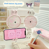 Portable USB Desk Fan – Mini Cartoon Handheld Cooling Fan with Rechargeable USB Charging, Quiet Desktop Air Fan for Students & Travel