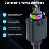 180W Fast Car Charger – 4-in-1 Smart Charging Adapter with Starry Sky Light & Aromatherapy Design