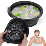 Collapsible Ice Basin – Folding Facial Ice Bath Bowl with Ice Tray for Kitchen & Skincare Use