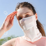 Ice Silk UV Protection Face Mask – Breathable Sunscreen Veil for Outdoor & Sports Use