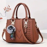Women's Tote Bag With Pom-Pom Charm