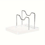 Premium Pot Lid Holder - Space-Saving Stainless Steel Rack with Drainage