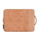 PU Leather Laptop Sleeve with Front Pocket – Fits 11"–15" – Floral Embossed
