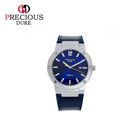 PRECIOUS DUKE Men’s Quartz Leather Watch – Luminous Dial, Calendar