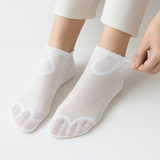 Women’s Lace Boat Socks – Breathable Floral Mesh Cotton Anklets, Invisible & Anti-Friction