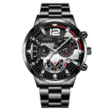 Fashion Men's Stainless Steel Calendar Watch