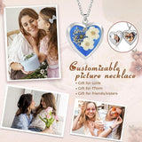 Handmade Heart-Shaped Copper Necklace – Forget-Me-Not Pendant