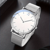 Minimalist Men's Fashion Ultra Thin Watch with Stainless Steel Mesh Belt