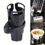 Adjustable Car Cup Holder Expander with Phone Holder & Aromatherapy Organizer