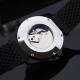 T-Winner Men’s Automatic Mechanical Watch – Rubber Strap Skeleton Dial Timepiece