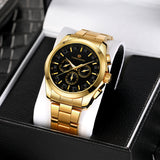 FORSINING Men's Casual Mechanical Watch – Three-Eye, Six-Pin Design