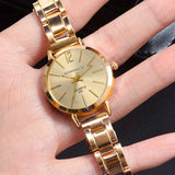Women's Hip-Hop Golden Quartz Watch & Love Bangle Set