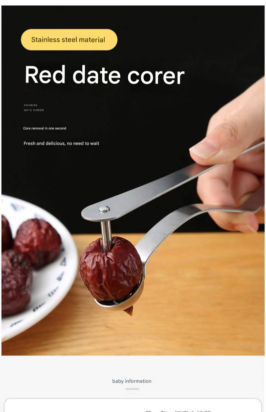 Cherry Pitter & Jujube Seed Remover – Multi-Functional Fruit Corer Tool for Jujube, Hawthorn & Small Fruits