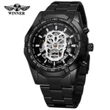 T-WINNER Skull Skeleton Mechanical Watch for Men – Luminous Hollow Dial Timepiece