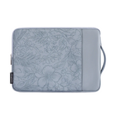 PU Leather Laptop Sleeve with Front Pocket – Fits 11"–15" – Floral Embossed