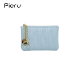 PIERU Korean Style Women’s Zipper Coin Purse – With Embroidered Geometric Pattern