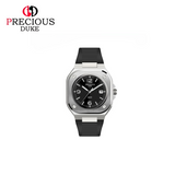 PRECIOUS DUKE Unisex Quartz Watch – Square Dial, Rubber Strap, Luminous