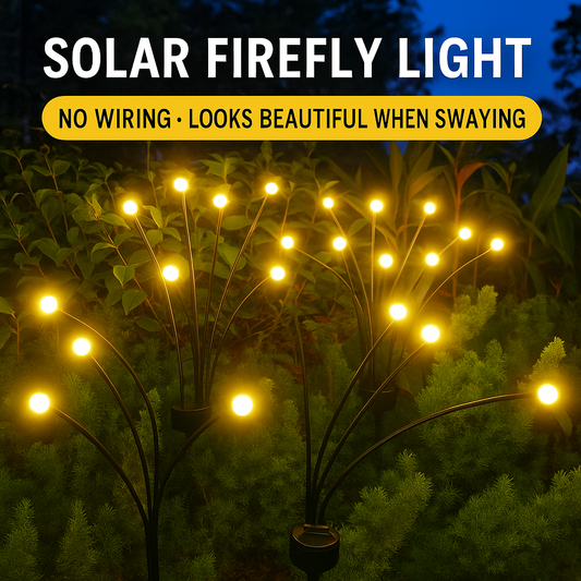 Solar Firefly Garden Lights – 6-Head LED Landscape Stakes for Courtyard & Lawn Decor