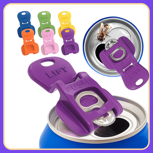 Portable Plastic Can & Bottle Opener – Dustproof Lid, Easy-to-Use Tab Lifter (Pack of 6)