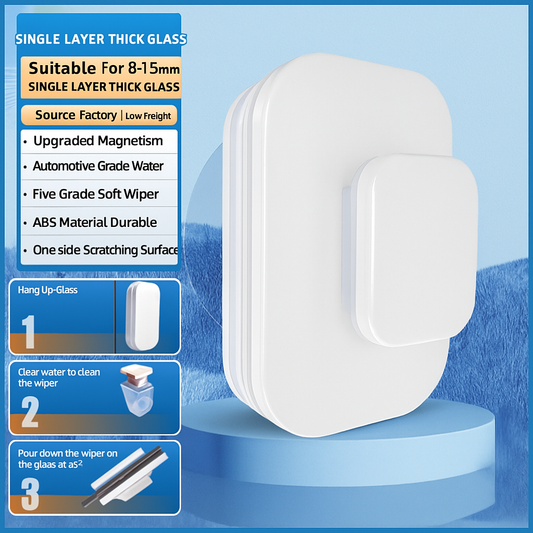 Double-Sided Magnetic Glass Cleaner – Strong Magnetic Window Wiper for Single-Layer Glass