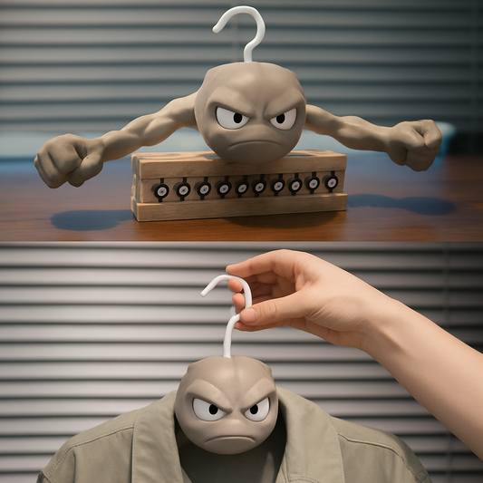 Geodude Cartoon Clothes Hanger – Acrylic Grey Hanger for Kids & Teens